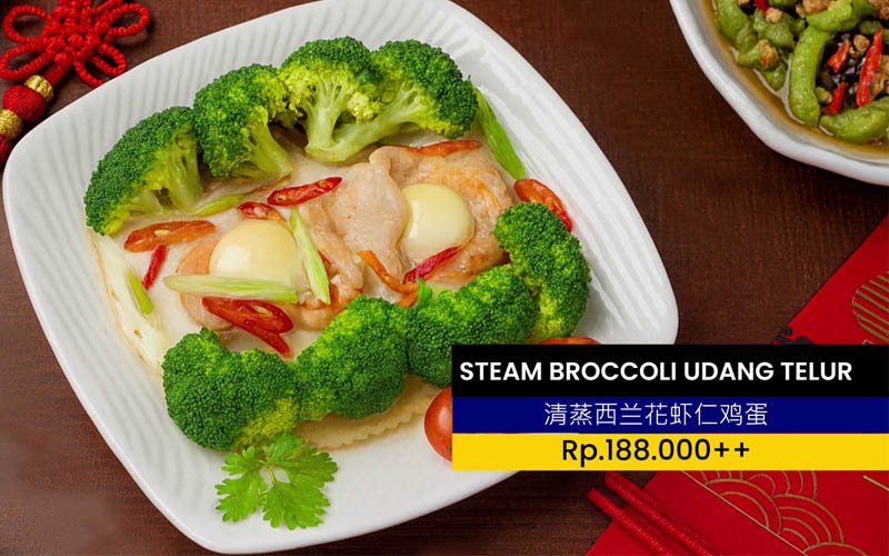 steam broccoli udang telur